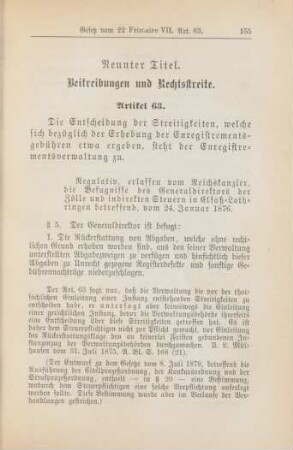 Neunter Titel. Beitreibungen und Rechtsstreite