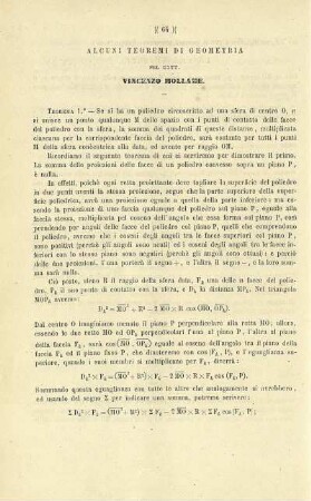 Alcuni teoremi di Geometria.