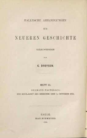 Die Schlacht bei Enzheim : den 4. October 1674