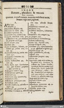 Index Rerum, phrasium & vocum