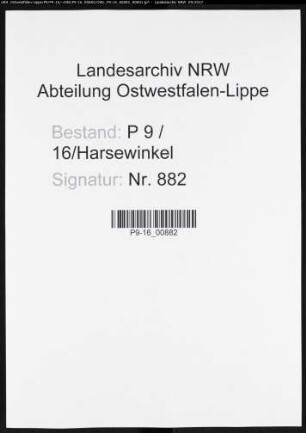 Sterberegister Standesamt Harsewinkel