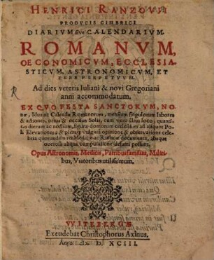 Diarium sive Calendarium Romanum