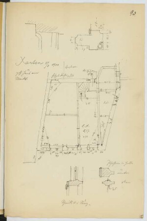 Gotisches Haus, Xanten: Details (aus: Skizzen- und Fotoalbum 18)