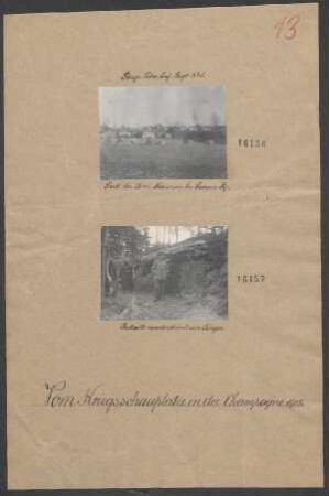 In der Champagne 1914/1915: Bataillonsunterstand