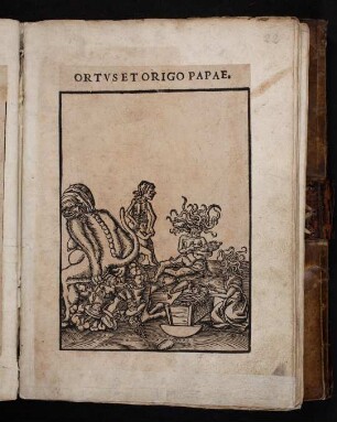Holzschnitt: Ortus et origo Papae