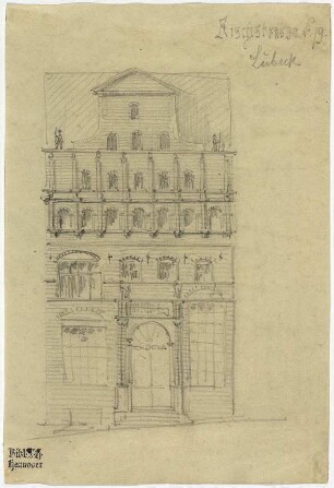 Bürgerhaus in der Aischstraße 79 zu Lübeck, Eingangsfassade