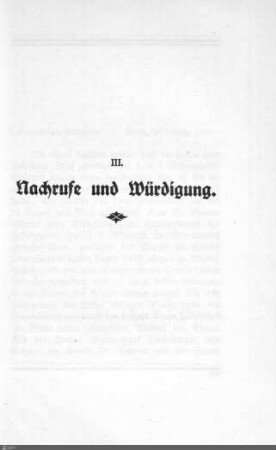 III. Nachrufe und Würdigung