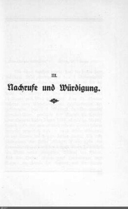 III. Nachrufe und Würdigung