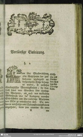 Vorläufige Einleitung