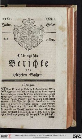 [XXXII.-XXXV. Stück] (August 1761)