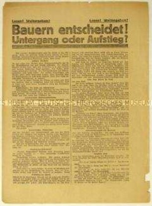 Flugblatt der KPD gegen die Reichsregierung im Zuge der Inflation 1923