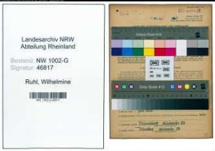 Entnazifizierung Wilhelmine Ruhl, geb. 02.04.1891 (Friseuse)