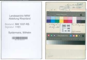 Entnazifizierung Wilhelm Systermans , geb. 01.10.1899 (Brandmeister)