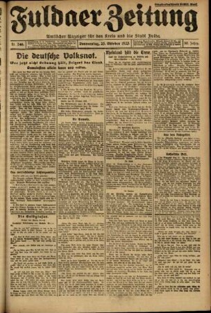 Ausgabe vom Donnerstag, den 25. Oktober 1923.