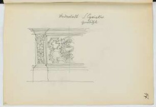 Oberkirche St. Cyrakius, Duderstadt: Detail Chorgestühl (aus: Skizzen- und Fotoalbum 22)
