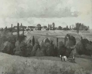 Landschaft mit pflügendem Bauern (Paysage a Ennery pres Pontoise)