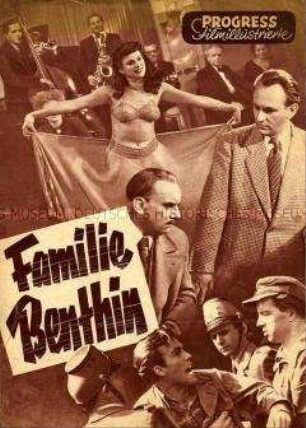 Programm zum DEFA-Spielfilm "Familie Benthien" nach einem Drehbuch von Johannes R. Becher u.a.