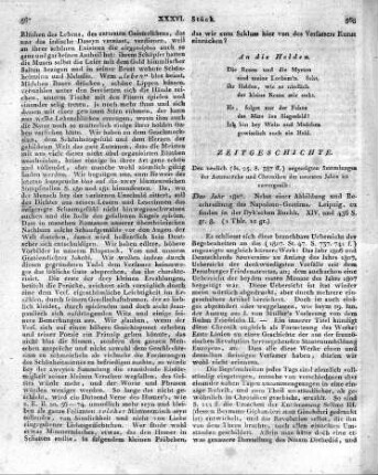 Das Jahr 1807. Nebst einer Abbildung und Beschreibung des Napoleon-Gestirns. Leipzig, zu finden in der Dyk’schen Buchh. XIV. und 436 S. gr. 8.
