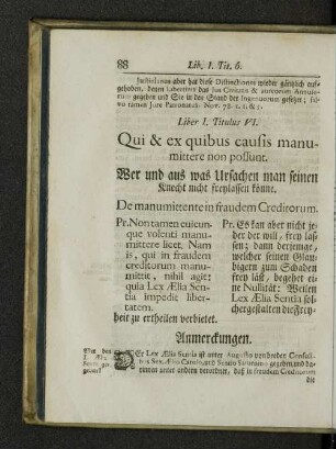 Titulus VI. Qui & ex quibus causis manumittere non possunt.