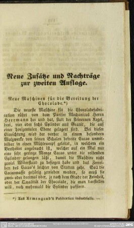 Neue Zusätze und Nachträge zur zweiten Auflage