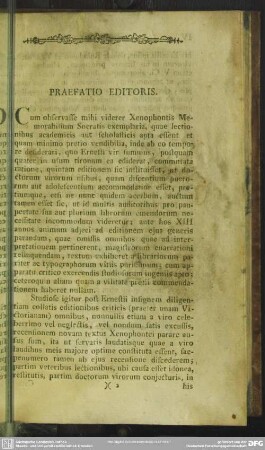 Praefatio Editoris