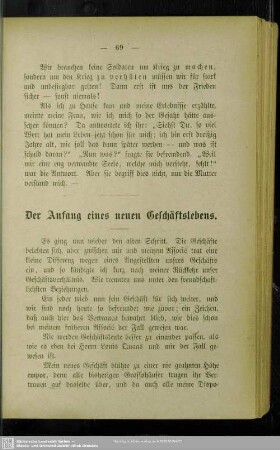 Der Anfang eines neuen Geschäftslebens
