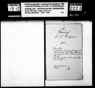 Primärkataster über die Markung: Haberhof.