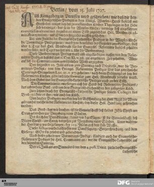 [Erste Probe von der Vereinigung Der Evangel-Lutherischen und Reformirten Kirche/ Zu Königsberg in Preussen]