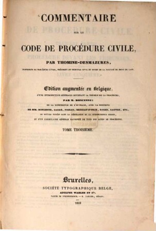 Commentaire sur le code de procédure civile, 3. (1839). - 394 S.