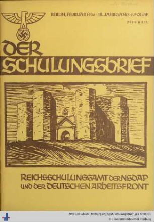 III. Jahrgang, Folge 2: Der Schulungsbrief