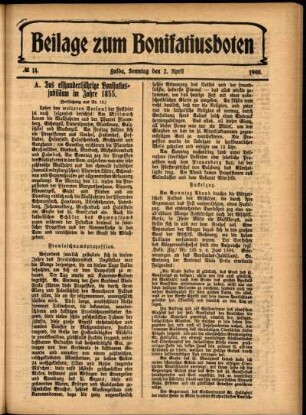 Zweite Ausgabe vom Sonntag, den 02. April 1905.