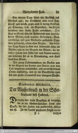 Siebenter Abschnitt. Der Wasserbruch in der Scheidenhaut des Hodens