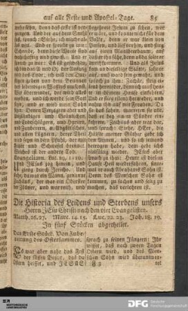 Historia des Leidens und Sterbens unsers Herrn Jesu Christi