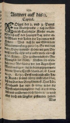 Antwort auff das 13. Capitel.