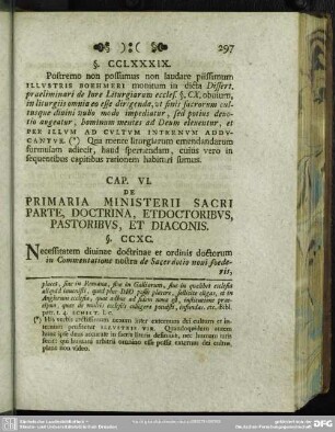 Cap. VI. De Primaria Ministerii Sacri Parte, Doctrina, Et Doctoribus, Pastoribus, Et Diaconis