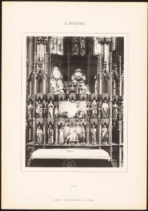 Elisabethkirche, Marburg: Lettner, Ausschnitt (aus: Architekton. Details u. Ornamente der kirchlichen Baukunst in den Stilarten d. Mittelalters, 1. Serie, 1896)