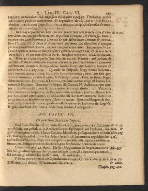 Ad Caput VII. De oneribus Statuum Imperii.