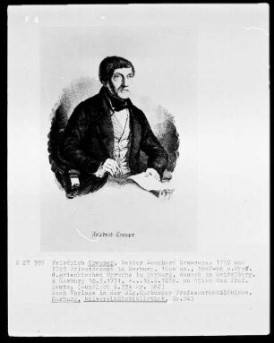 Bildnis Georg Friedrich Creuzer (1771-1858), 1802-1804 Professor der Griechischen Sprache in Marburg