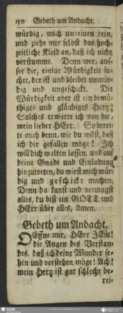Gebeth um Andacht