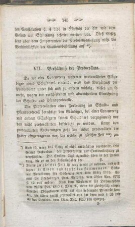 VII. Verhältniß der Protocollata.