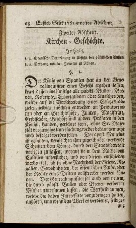 Zweiter Abschnit. Kirchen-Geschichte.