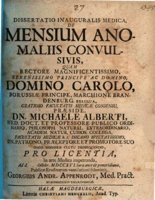 Diss. inaug. med. de mensium anomaliis convulsivis