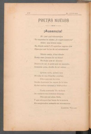 ¡Ausencia! : Poetas nuevos