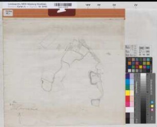 Valdorf (Vlotho) Vermessung des Beerenkämpener Krichenhofes Entwurf 1815 o.M. (1 : 4000) 43 x 48,5 kol. Zeichnung (Friemel) Spez.Verz. Markenkarten XVI Nr. 3