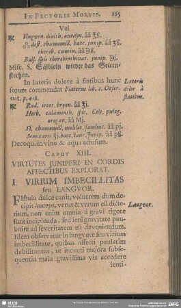 Caput XIII. Virtutes Juniperi In Cordis Affectibus Explorat