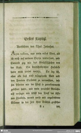 Erstes Kapitel. Aussichten ins Thal Josaphat
