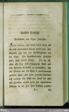 Erstes Kapitel. Aussichten ins Thal Josaphat