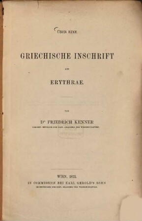 Ueber eine griechische Inschrift aus Erythrae