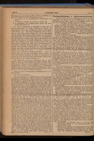 Reichsgesetzgebung u. Lehrerorganisationen