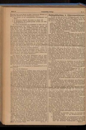 Reichsgesetzgebung u. Lehrerorganisationen